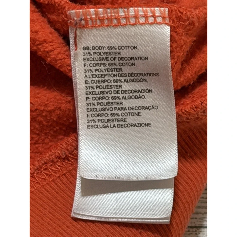 The North Face Mens Red Orange Box Logo Never Stop Exploring Hoodie MEDIUM